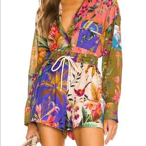 Zimmermann Tropicana mixed print floral colorblock shorts size AU4